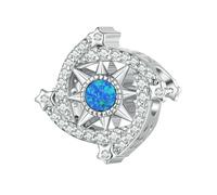 LAYCHEN Breloque Flocon De Neige En Argent Sterling 925, Série Ice Kingdom, En Forme De Couronne Et Zircone Bleue, Pour Bracelet Et Collier Pour Femme, À Faire Soi-même