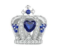 LAYCHEN Breloque Flocon De Neige En Argent Sterling 925, Série Ice Kingdom, En Forme De Couronne Et Zircone Bleue, Pour Bracelet Et Collier Pour Femme, À Faire Soi-même