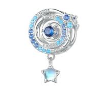 LAYCHEN Breloque Flocon De Neige En Argent Sterling 925, Série Ice Kingdom, En Forme De Couronne Et Zircone Bleue, Pour Bracelet Et Collier Pour Femme, À Faire Soi-même