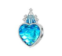 LAYCHEN Breloque Flocon De Neige En Argent Sterling 925, Série Ice Kingdom, En Forme De Couronne Et Zircone Bleue, Pour Bracelet Et Collier Pour Femme, À Faire Soi-même