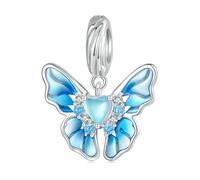 LAYCHEN Breloque Flocon De Neige En Argent Sterling 925, Série Ice Kingdom, En Forme De Couronne Et Zircone Bleue, Pour Bracelet Et Collier Pour Femme, À Faire Soi-même