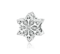 LAYCHEN Breloque Flocon De Neige En Argent Sterling 925, Série Ice Kingdom, En Forme De Couronne Et Zircone Bleue, Pour Bracelet Et Collier Pour Femme, À Faire Soi-même