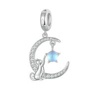 LAYCHEN Breloque Irrégulière En Argent Sterling 925, Motif Lune Et Étoile, Pour Bracelet Et Jonc, Bijoux Fins