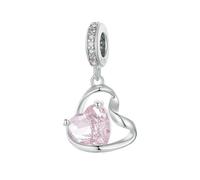 LAYCHEN Breloque Papillon En Argent Sterling 925 Avec Perles En Forme De Cœur Rose Pour Bracelet Et Collier Pour Femme, Cadeau De Thanksgiving, Bijoux Fins