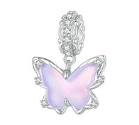 LAYCHEN Breloque Papillon En Argent Sterling 925 Avec Perles En Forme De Cœur Rose Pour Bracelet Et Collier Pour Femme, Cadeau De Thanksgiving, Bijoux Fins