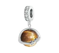 LAYCHEN Breloque Ronde Brillante En Argent Sterling 925, En Tigrite/malachite Naturelle, Pour Bracelet