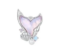 LAYCHEN Breloque Sirène En Argent Sterling 925, Délicate Et Rêveuse, En Silicone, Pour Femme, Compatible Avec Un Bracelet Original.