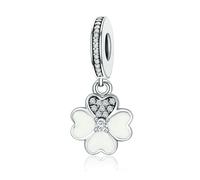 LAYCHEN Breloque Trèfle En Argent Sterling 925, Pétales De Cœur, Compatible Avec Bracelets À Breloques Originaux, Bijoux Fins Pour Femmes, Diy