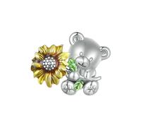 LAYCHEN Breloques Animaux En Argent Sterling 925 Pour Bracelets À Breloques, Ours Soleil, Accessoires De Bijoux Diy