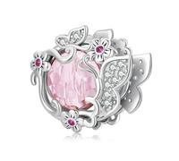LAYCHEN Breloques Coccinelles En Argent Sterling 925 Et Émail Rose, En Zircon Rose, Pour Bracelets Et Joncs Pour Femmes, Bijoux Fins À Faire Soi-même