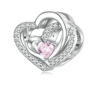 LAYCHEN Breloques Coccinelles En Argent Sterling 925 Et Émail Rose, En Zircon Rose, Pour Bracelets Et Joncs Pour Femmes, Bijoux Fins À Faire Soi-même