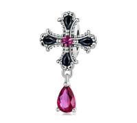 LAYCHEN Breloques Croix Gothiques En Argent Sterling 925 Pour Femmes, Idéales Pour La Fabrication De Bracelets Et Joncs, Bijoux Fins, Perles Chauve-souris, Fête D'halloween