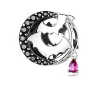 LAYCHEN Breloques Croix Gothiques En Argent Sterling 925 Pour Femmes, Idéales Pour La Fabrication De Bracelets Et Joncs, Bijoux Fins, Perles Chauve-souris, Fête D'halloween