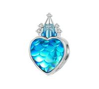 LAYCHEN Breloques En Argent Sterling 925 Avec Motif Écailles De Poisson Et Perle Bleue Pour Bracelet Et Jonc Pour Femme, Cadeau D'anniversaire, Diy