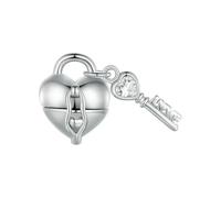 LAYCHEN Breloques En Argent Sterling 925 Avec Serrure Et Clé, Style Punk, En Forme De Cœur, En Forme De Plume, Pour Bracelets Et Joncs Pour Femmes, À Faire Soi-même