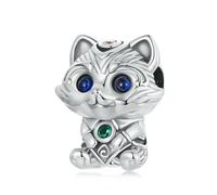 LAYCHEN Breloques En Argent Sterling 925 En Forme D'animal Pour Femme, Bracelet Lumineux En Forme De Poisson-lanterne Et De Chat-globe, Accessoires De Bricolage
