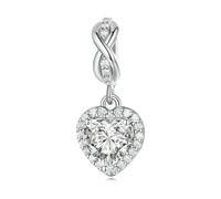 LAYCHEN Breloques En Argent Sterling 925 En Forme De Cœur, Adaptées Aux Bracelets Originaux, Pendentifs Colorés En Zircone Incrustée, Accessoires De Bricolage