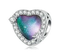 LAYCHEN Breloques En Argent Sterling 925 En Forme De Cœur, Adaptées Aux Bracelets Originaux, Pendentifs Colorés En Zircone Incrustée, Accessoires De Bricolage