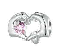LAYCHEN Breloques En Argent Sterling 925 En Forme De Cœur, Adaptées Aux Bracelets Originaux, Pendentifs Colorés En Zircone Incrustée, Accessoires De Bricolage
