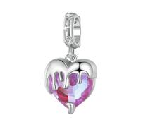 LAYCHEN Breloques En Argent Sterling 925 En Forme De Cœur, Adaptées Aux Bracelets Originaux, Pendentifs Colorés En Zircone Incrustée, Accessoires De Bricolage