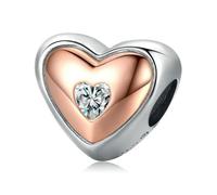 LAYCHEN Breloques En Argent Sterling 925 En Forme De Cœur, Adaptées Aux Bracelets Originaux, Pendentifs Colorés En Zircone Incrustée, Accessoires De Bricolage