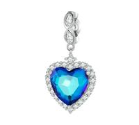 LAYCHEN Breloques En Argent Sterling 925 En Forme De Cœur De Mer Bleu, Pendentif Amour, Pour Bracelet Femme, Bijoux Fins À Faire Soi-même