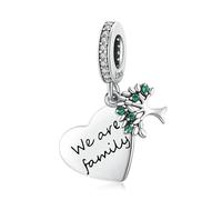LAYCHEN Breloques En Argent Sterling 925 En Forme De Trèfle À Quatre Feuilles, Pendentif Arbre Généalogique, Pour Bracelet Et Collier Pour Femme, Bijoux Fins À Faire Soi-même