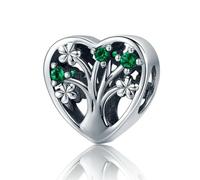 LAYCHEN Breloques En Argent Sterling 925 En Forme De Trèfle À Quatre Feuilles, Pendentif Arbre Généalogique, Pour Bracelet Et Collier Pour Femme, Bijoux Fins À Faire Soi-même