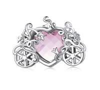 LAYCHEN Breloques En Argent Sterling 925 En Forme D'ours Rose, Perles En Forme De Cœur Pour Bracelets Et Joncs Pour Femmes Et Filles, Bijoux Fins À Faire Soi-même