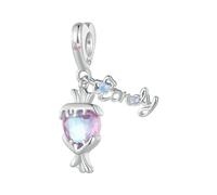 LAYCHEN Breloques En Argent Sterling 925 En Forme D'ours Rose, Perles En Forme De Cœur Pour Bracelets Et Joncs Pour Femmes Et Filles, Bijoux Fins À Faire Soi-même