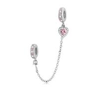LAYCHEN Breloques En Argent Sterling 925 En Forme D'ours Rose, Perles En Forme De Cœur Pour Bracelets Et Joncs Pour Femmes Et Filles, Bijoux Fins À Faire Soi-même