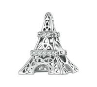 LAYCHEN Breloques En Argent Sterling 925 Représentant La Tour Eiffel Pour Bracelet Femme, Serti Pavé D'oxydes De Zirconium, Bijoux Fins