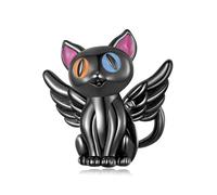 LAYCHEN Breloques En Argent Sterling 925 Représentant Un Chat Égyptien, En Or Noir, Pour Bracelets Et Joncs Pour Femmes