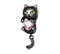 LAYCHEN Breloques En Argent Sterling 925 Représentant Un Chat Égyptien, En Or Noir, Pour Bracelets Et Joncs Pour Femmes