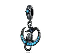 LAYCHEN Breloques En Argent Sterling 925 Représentant Un Chat Égyptien, En Or Noir, Pour Bracelets Et Joncs Pour Femmes