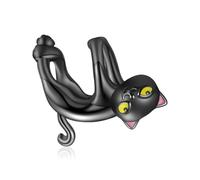 LAYCHEN Breloques En Argent Sterling 925 Représentant Un Chat Égyptien, En Or Noir, Pour Bracelets Et Joncs Pour Femmes