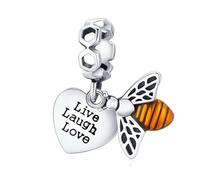 LAYCHEN Breloques En Argent Sterling 925, Série Abeille Délicate, Pendentif Bourdon En Argent, Pour Bracelet Et Jonc En Argent, Cadeau À Faire Soi-même