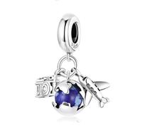 LAYCHEN Breloques En Argent Sterling 925, Série Universe, Étoiles Et Lune, Planète Bleue, Pour Bracelet, Bijoux Fins, À Faire Soi-même, Idée Cadeau