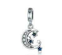 LAYCHEN Breloques En Argent Sterling 925, Série Universe, Étoiles Et Lune, Planète Bleue, Pour Bracelet, Bijoux Fins, À Faire Soi-même, Idée Cadeau
