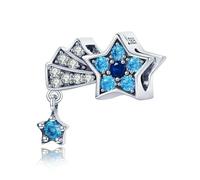 LAYCHEN Breloques En Argent Sterling 925, Série Universe, Étoiles Et Lune, Planète Bleue, Pour Bracelet, Bijoux Fins, À Faire Soi-même, Idée Cadeau