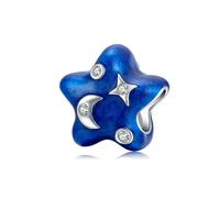 LAYCHEN Breloques En Argent Sterling 925, Série Universe, Étoiles Et Lune, Planète Bleue, Pour Bracelet, Bijoux Fins, À Faire Soi-même, Idée Cadeau