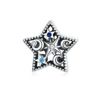 LAYCHEN Breloques En Argent Sterling 925, Série Universe, Étoiles Et Lune, Planète Bleue, Pour Bracelet, Bijoux Fins, À Faire Soi-même, Idée Cadeau