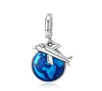 LAYCHEN Breloques En Argent Sterling 925, Série Universe, Étoiles Et Lune, Planète Bleue, Pour Bracelet, Bijoux Fins, À Faire Soi-même, Idée Cadeau