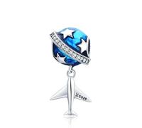 LAYCHEN Breloques En Argent Sterling 925, Série Universe, Étoiles Et Lune, Planète Bleue, Pour Bracelet, Bijoux Fins, À Faire Soi-même, Idée Cadeau