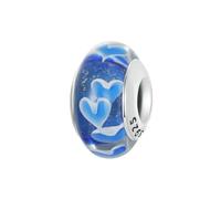 LAYCHEN Breloques En Forme De Cœur Bleu En Argent De Murano Pour Femme, Bijoux, Breloques En Argent Sterling 925 Pour Bracelets Originaux, Accessoires Diy