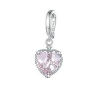 LAYCHEN Breloques En Forme De Cœur Rose En Argent Sterling 925, Pendentifs Creux, Pour Bracelets Et Colliers, Diy