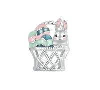 LAYCHEN Breloques En Forme D'œuf De Lapin De Pâques Pour Femmes, En Argent Sterling 925, Pour La Fabrication De Bijoux Et De Bracelets Originaux.