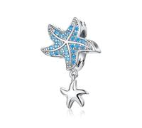 LAYCHEN Breloques Étoiles De Mer Et Tortues En Argent Sterling 925, Série Monde Sous-marin, En Forme De Cœur, Pour Bracelet Femme, Diy