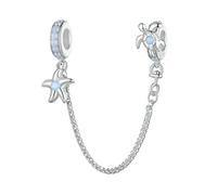LAYCHEN Breloques Étoiles De Mer Et Tortues En Argent Sterling 925, Série Monde Sous-marin, En Forme De Cœur, Pour Bracelet Femme, Diy