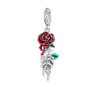 LAYCHEN Breloques Halloween En Argent Sterling 925, Adaptées Aux Bracelets Et Joncs À Breloques Diy, Bijoux Fins, Pendentif Tête De Mort, Perle Rose